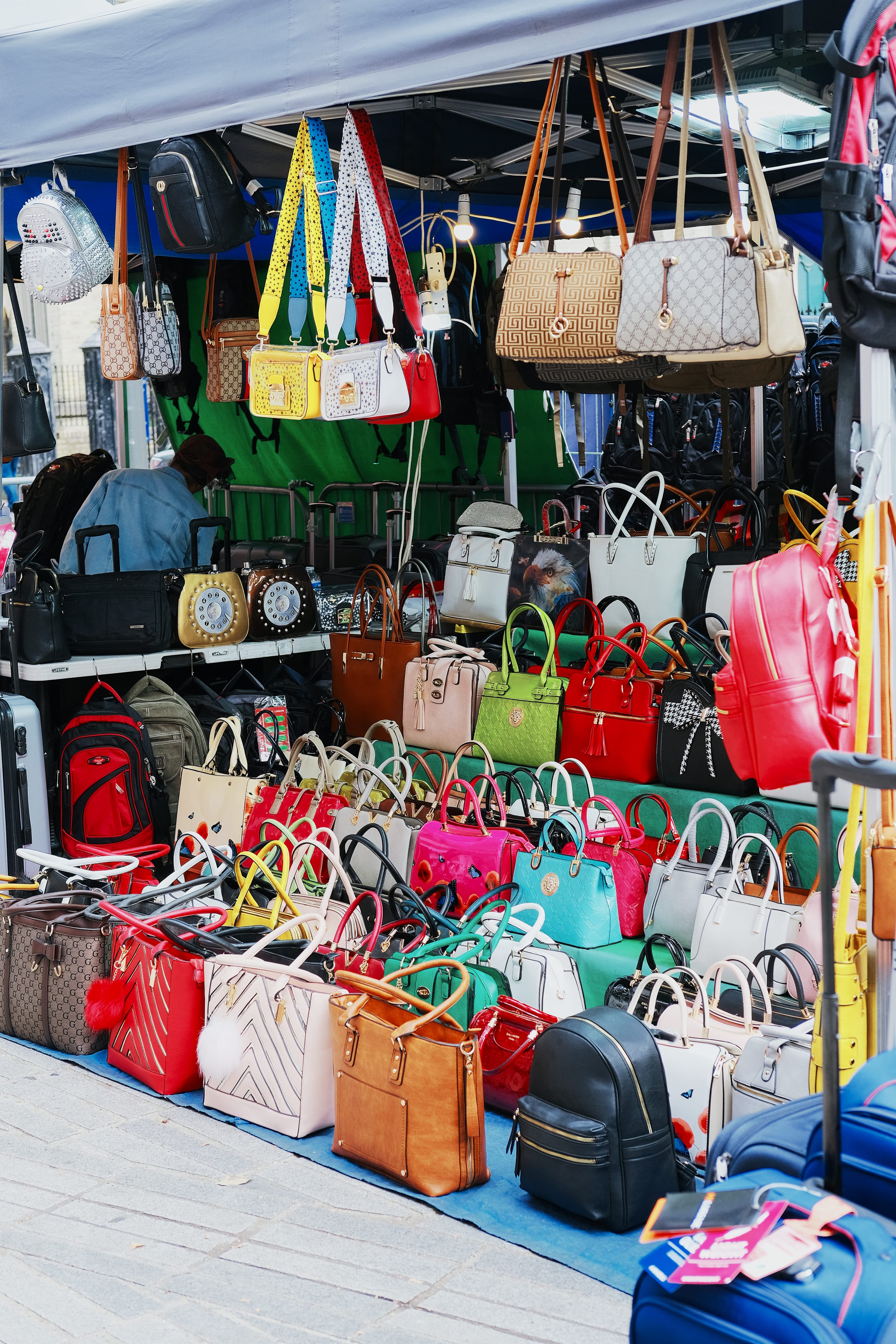 Bags at a local market, London