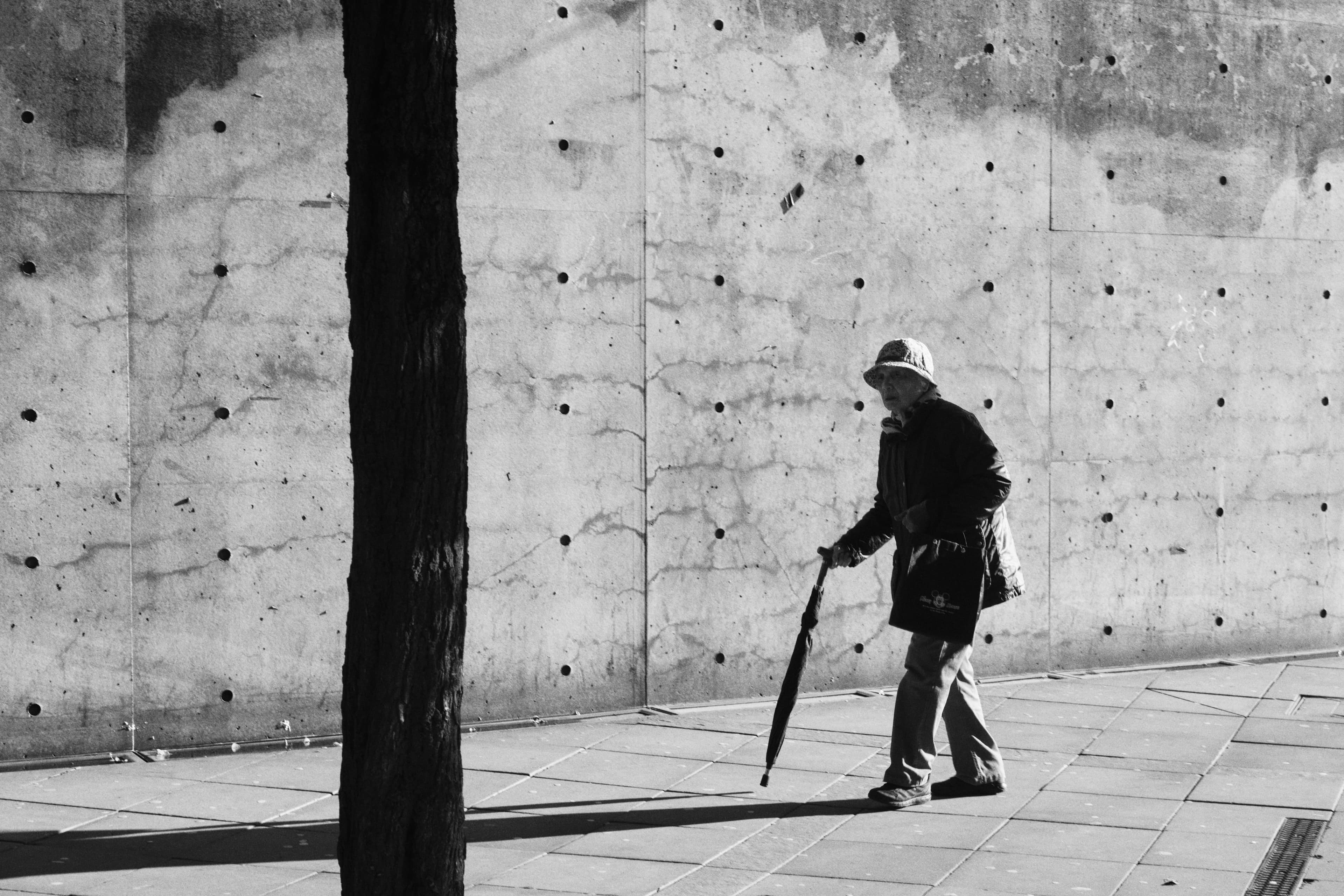 Old woman walking